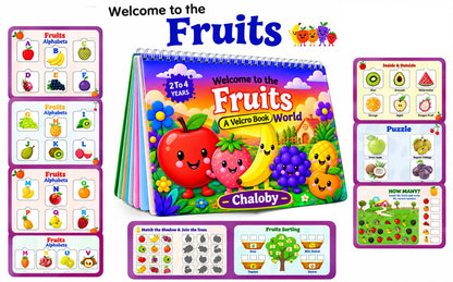 Fruits & Fun – Interactive Velcro Activity Book